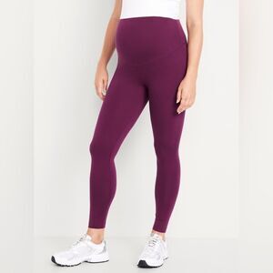 GAPFit Maternity Full Panel Leggings in Dark Mauve Size Small
